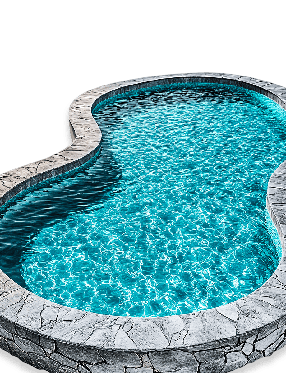 curved swimming pool with clean water